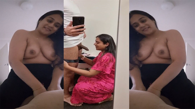 Indian Hot Wife Blowjob – And Taking Cum On Boobs Video HD